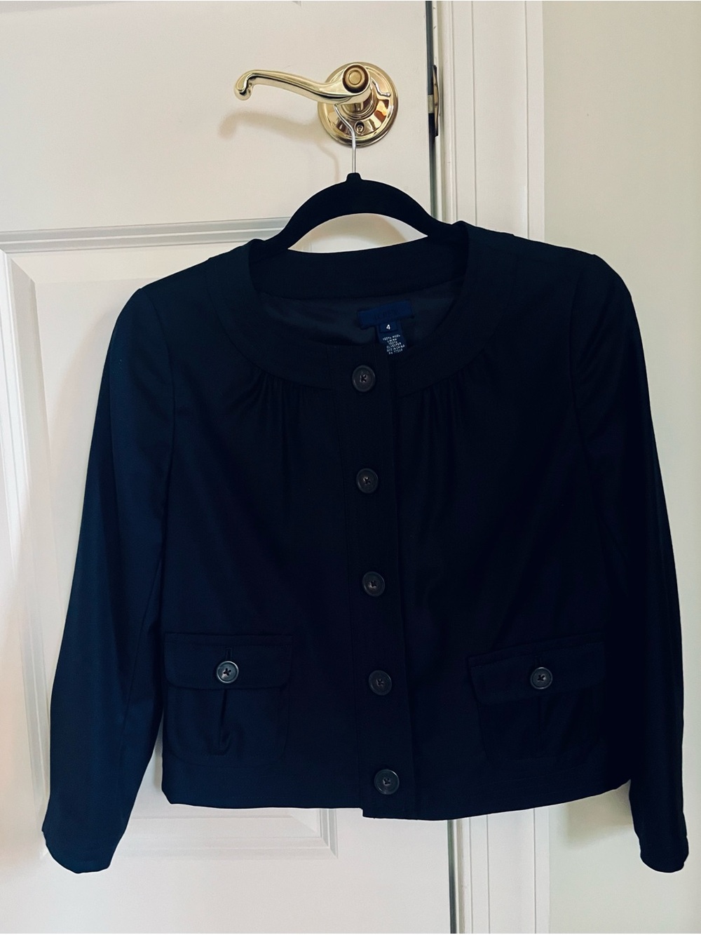 Women's Navy JCrew Jacket - Classic Lightweight Wool